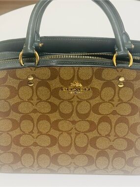 Coach Brown Signature Canvas Satchel with Brown. 2 items. Good Condition